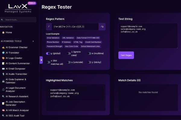 Master Regular Expressions with LavX's RegEx Tester: The Ultimate Debugging Companion