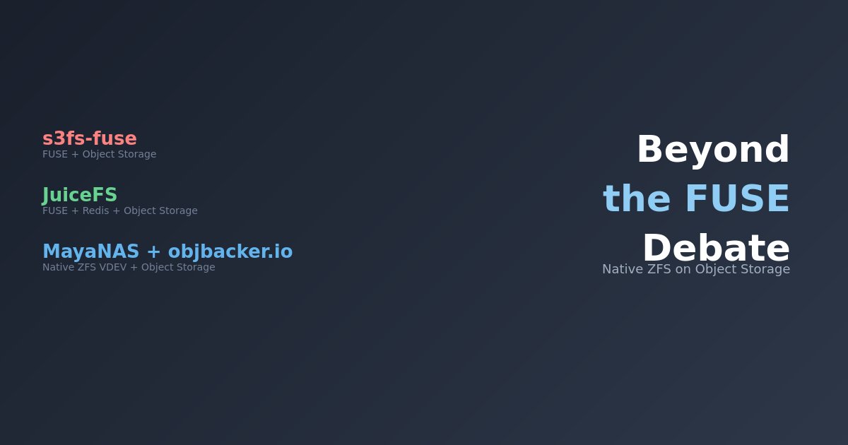 Beyond the FUSE Debate: Why Native ZFS on Object Storage Changes Everything