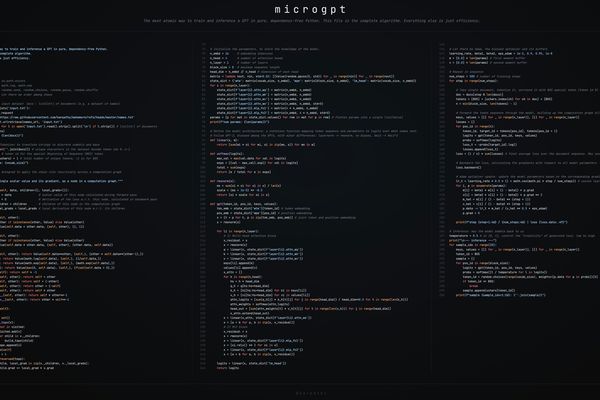 microgpt: A 200-Line Pure Python GPT Implementation