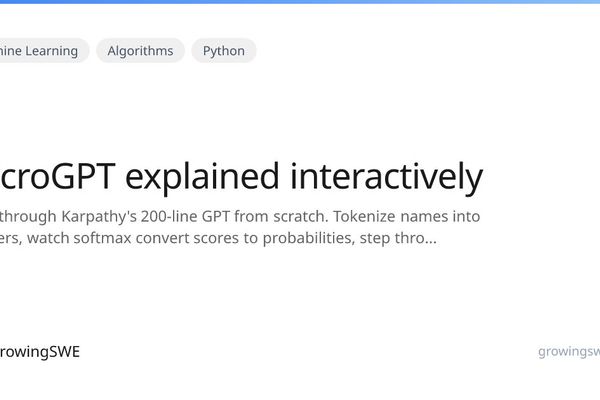 MicroGPT explained interactively | growingSWE