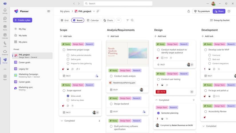 The new Microsoft Planner board view