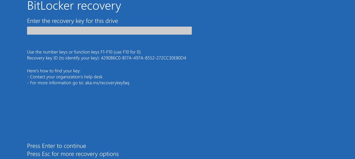 BitLocker recovery screen