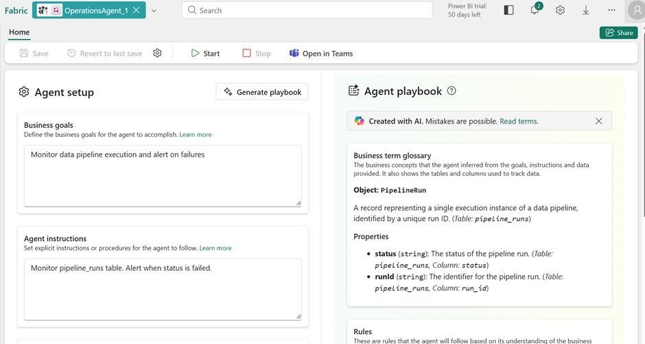 Microsoft Fabric Operations Agent Step by Step Walkthrough | Microsoft Community Hub