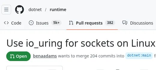 Microsoft .NET on Linux Patches Use IO_uring for Massive Performance Benefits