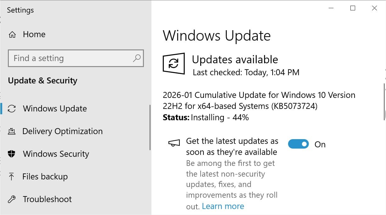 Windows 10 KB5073724 update