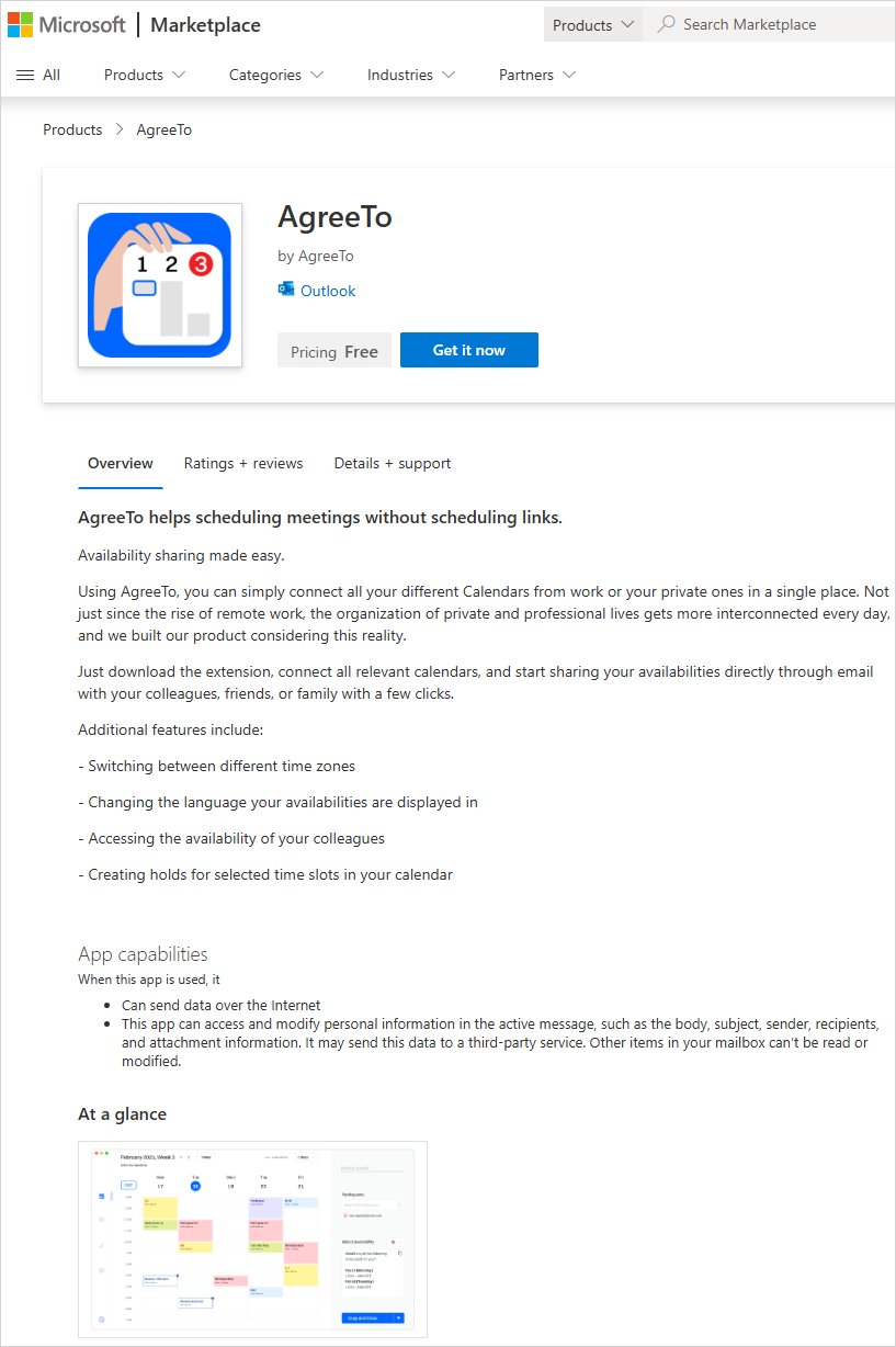 AgreeTo add-in on Microsoft Marketplace