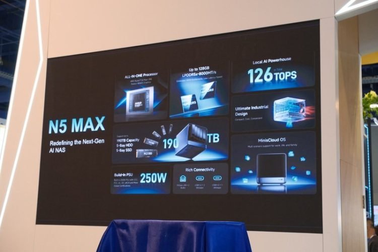 MINISFORUM N5 MAX is a 5-bay NAS with AMD Ryzen AI Max+ 395 Strix Halo - Liliputing