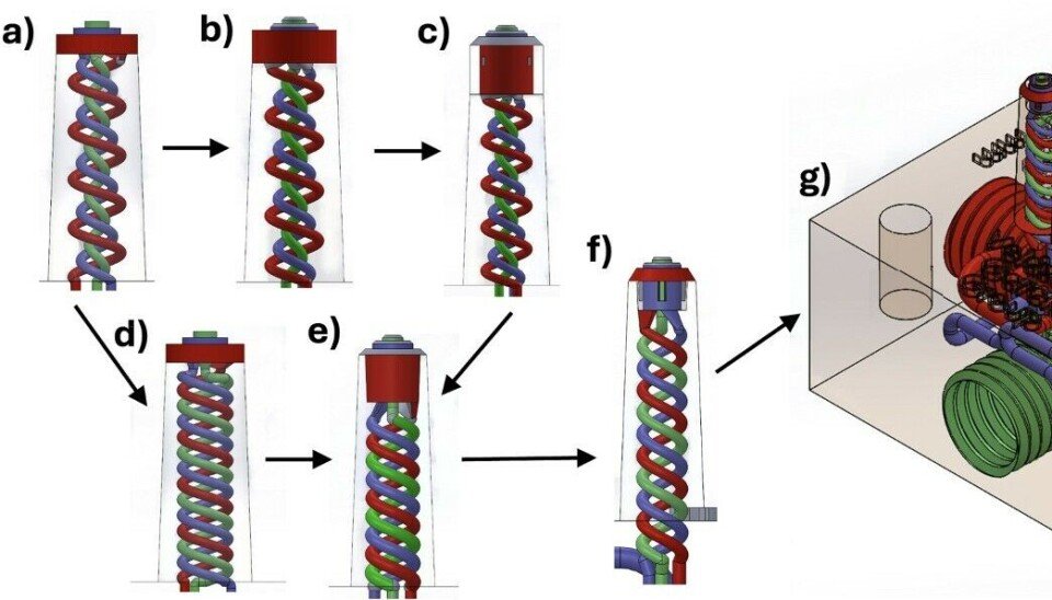 A 3D rendering of the internals of the array