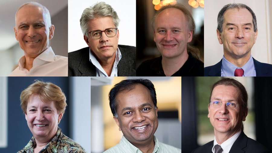 Seven portrait photos arranged in two rows