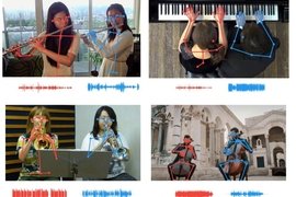 Researchers use skeletal keypoint data to match the movements of musicians with the tempo of their part, allowing listeners to isolate similar-sounding instruments.