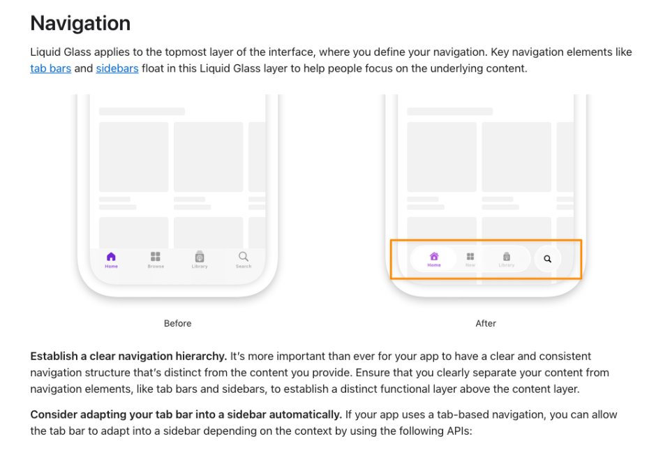 More assorted notes on Liquid Glass | Riccardo Mori