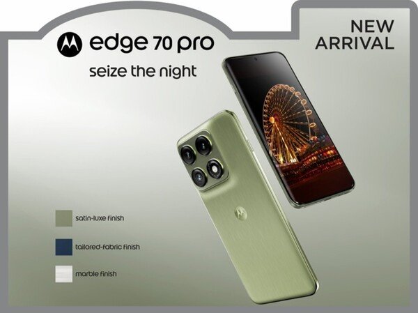 The Motorola Edge 70 Pro will launch in three colors with different finishes.