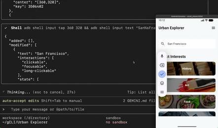 Using the Gemini agent and Android CLI to build an application