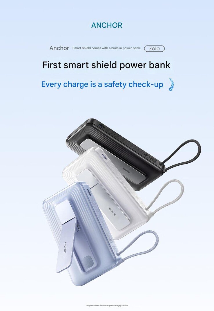 The Anker Zolo Smart Shield Built-in Cable Power Bank