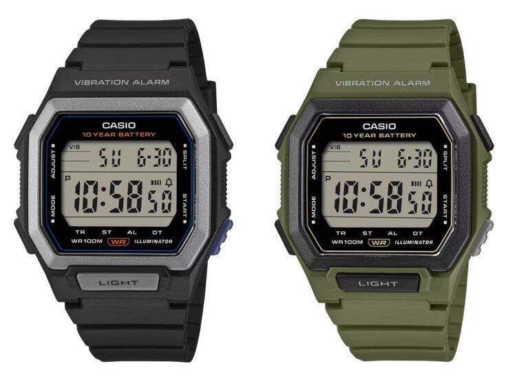 The Casio W-738H-1AV (left) and W-738H-3AV (right) watches