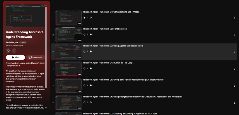 New Free Course: Understanding Microsoft Agent Framework – Jamie Maguire