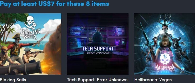 Decorative image. The second tier contains eight items (Image source: Humble Bundle)