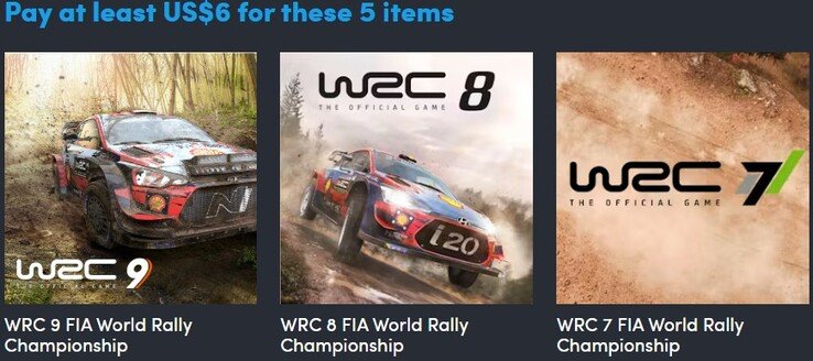 Decorative image. The first tier of the Nacon Racing Collection 2026 bundle contains a total of 5 games (Image source: Humble Bundle
