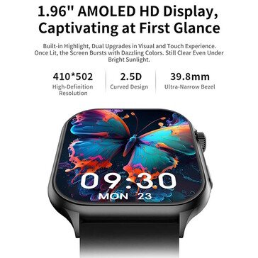 An AMOLED display is on board