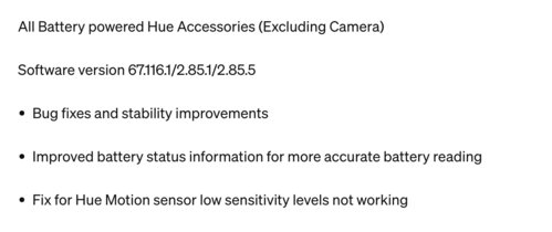 The change log for software version 67.116.1/2.85.1/2.85.5