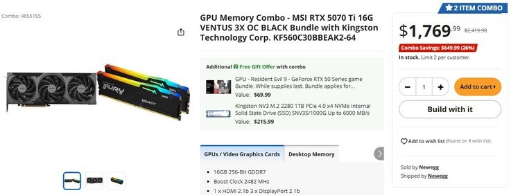 GPU memory combo bundle.