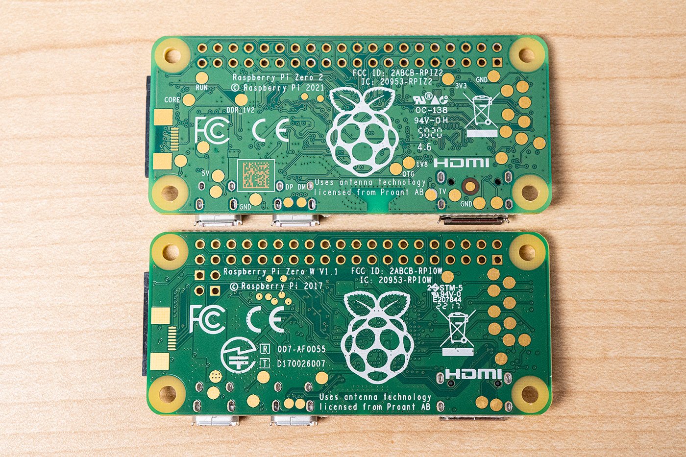 Raspberry Pi Zero and Zero 2 W have flat bottoms