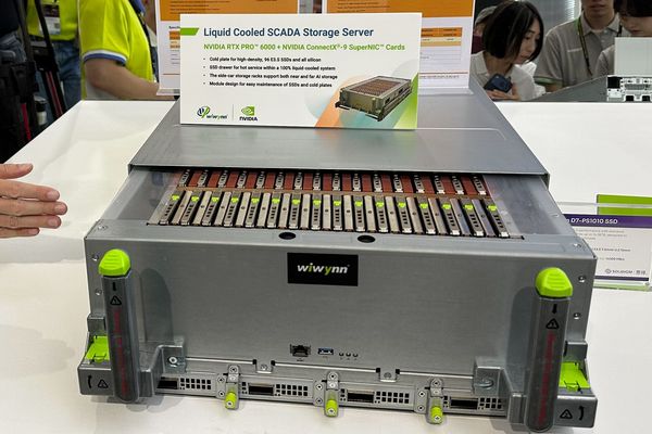 Nvidia SCADA Servers Surface at Computex 2026: Wiwynn Packs 2.9 Petabytes and 528 Million IOPS Into a 6RU GPU-Driven Storage Box