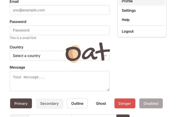 Oat: A Zero-Dependency, Semantic HTML UI Library That Rejects Framework Bloat