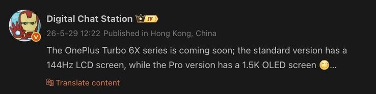 Leaked details of the OnePlus Turbo 6X and Turbo 6X Pro.