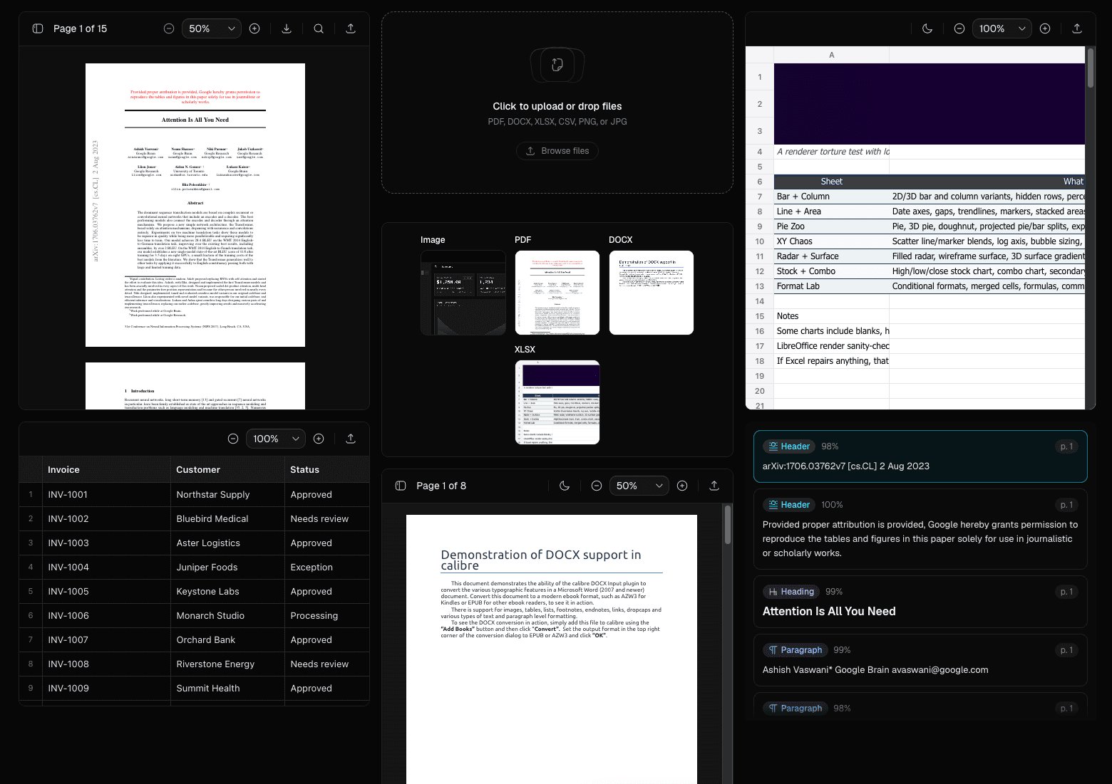 Document component previews