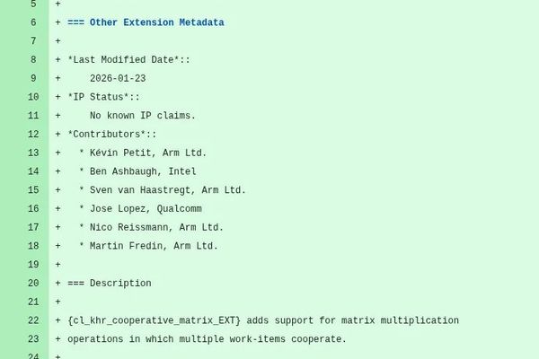 OpenCL Introducing Cooperative Matrix Extensions For Machine Learning