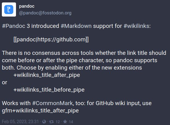 #Pandoc 3 introduced #Markdown support for #wikilinks