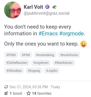 Screenshot from Mastodon