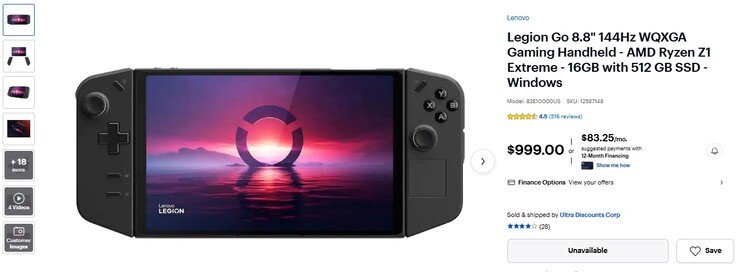 Legion Go listed on Best Buy. 