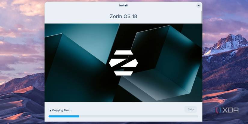 screenshot of zorin os install progress