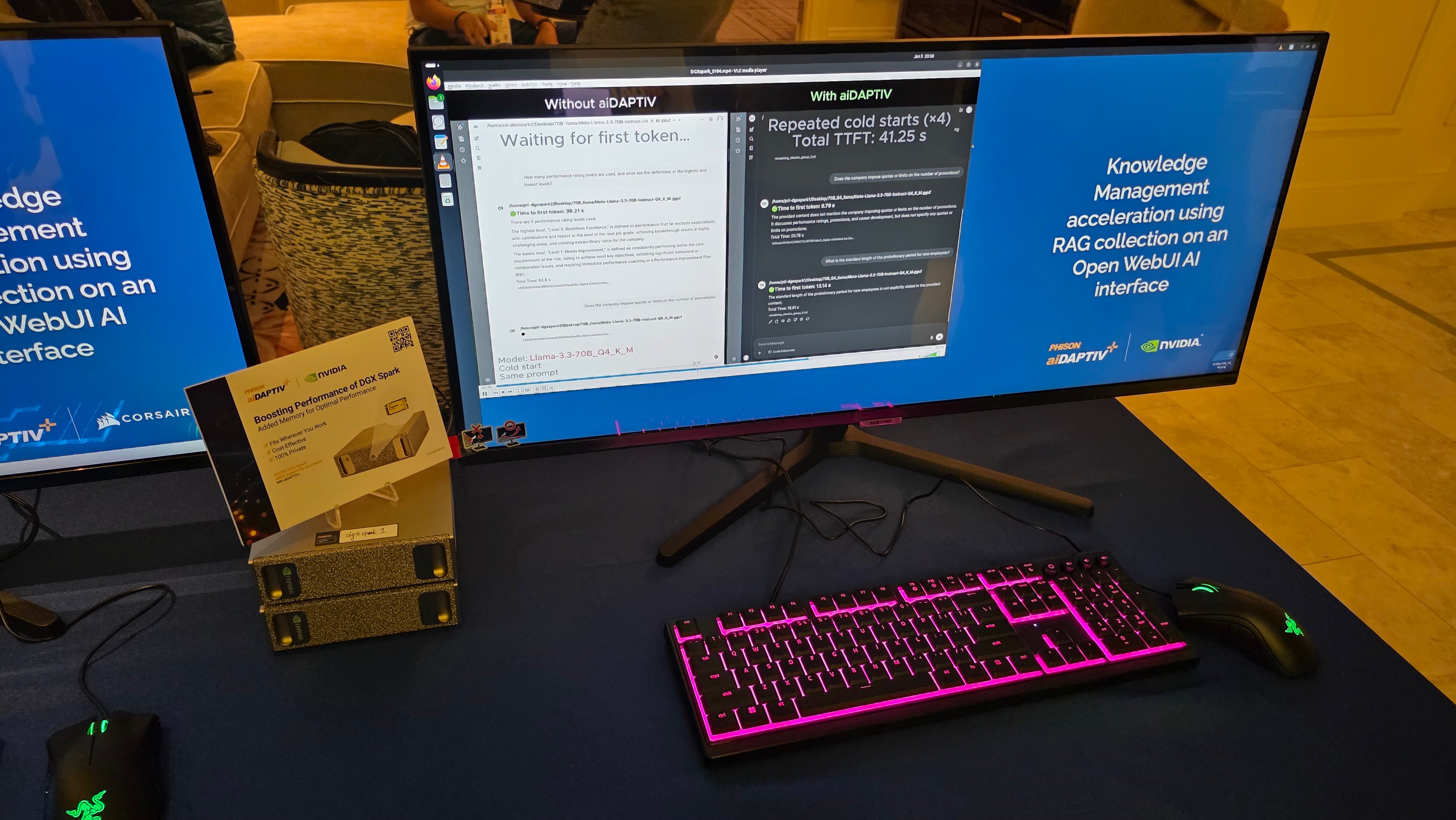 Phison's aiDAPTIV+ demonstration.