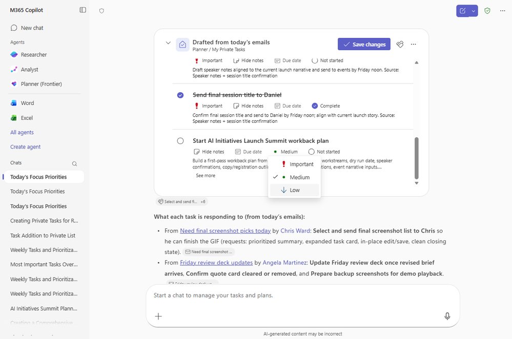 Planner Agent brings work management directly into Microsoft 365 Copilot | Microsoft Community Hub