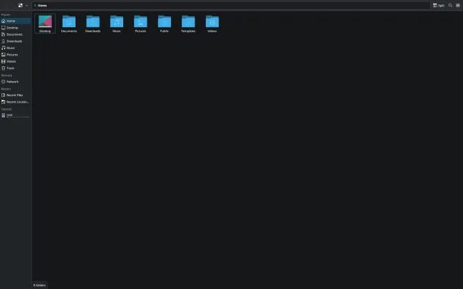 KDE Plasma Big Screen UI Dolphin