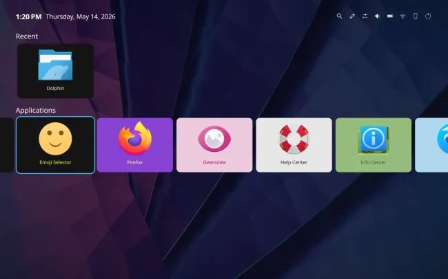 KDE Plasma Big Screen UI settings