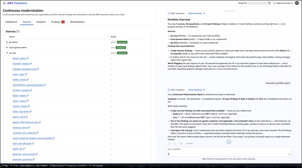 Proactively reduce tech debt autonomously with AWS Transform – continuous modernization (preview) | AWS News Blog