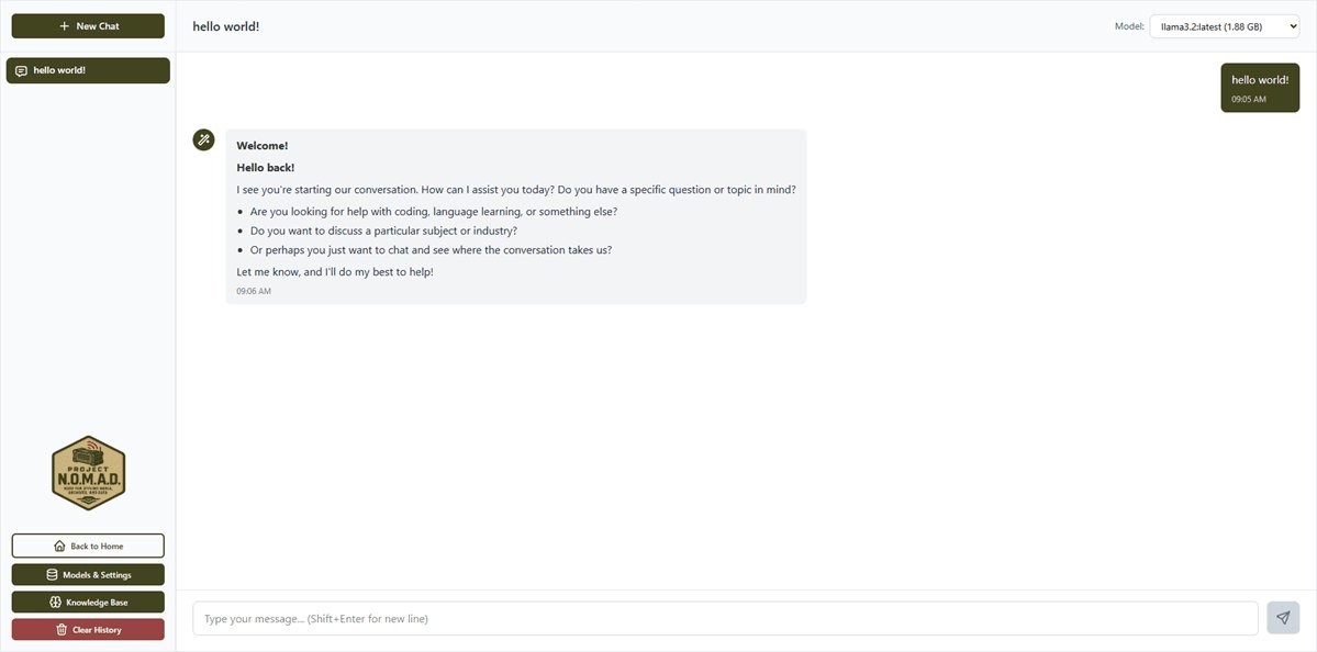 AI Chat interface — have conversations with a local AI model, completely offline and private