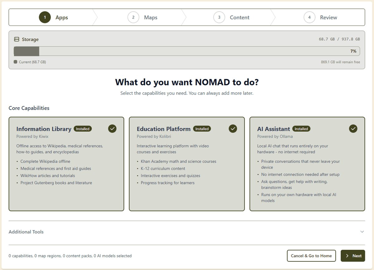 Easy Setup Wizard — choose capabilities like Information Library, Education Platform, and AI Assistant with one click