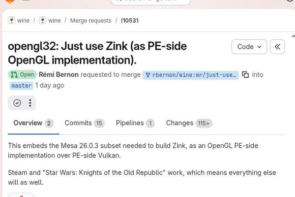 Wine Considers Zink as Default OpenGL-on-Vulkan Driver