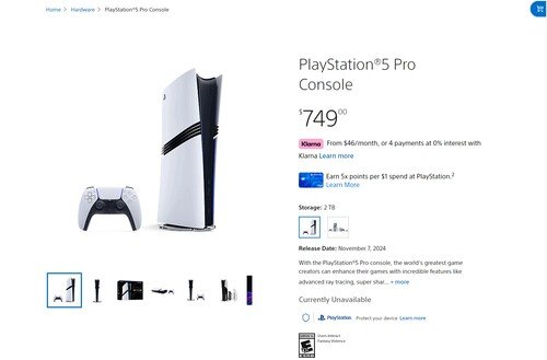 PS5 Pro sold out at U.S. PlayStation Store