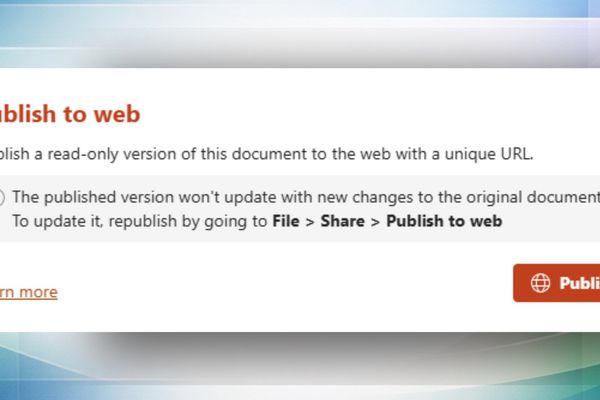 Microsoft's Publish to Web Feature Simplifies External Document Sharing for Enterprise Users
