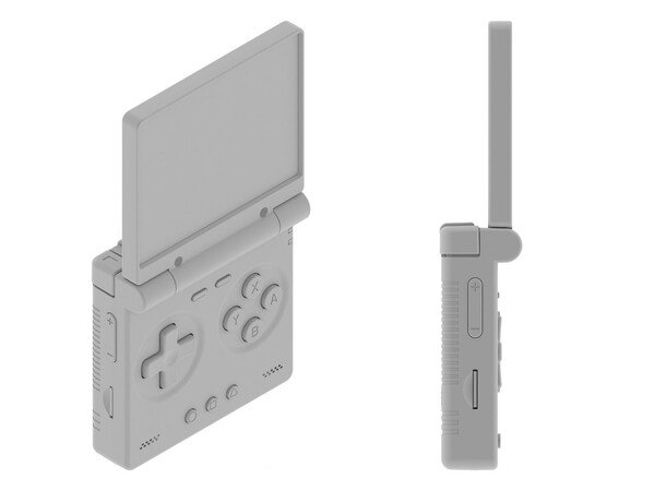 The Miyoo clamshell handheld has a TF card slot on each side.