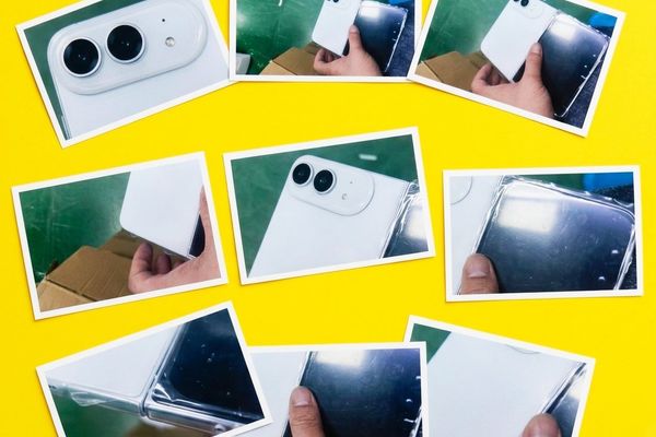 Replica of the white iPhone Ultra leaks, revealing curvy design and dual cameras