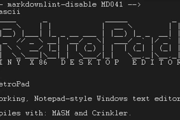 RetroPad Rewrites Notepad in 2.7 KB of Pure x86 Assembly