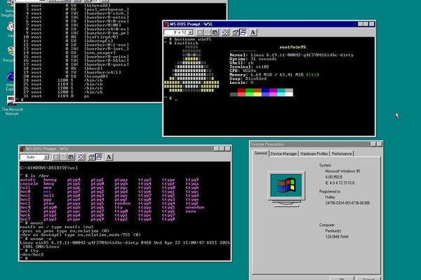 Windows 9x Subsystem for Linux Brings Modern Apps to 30-Year-Old OS