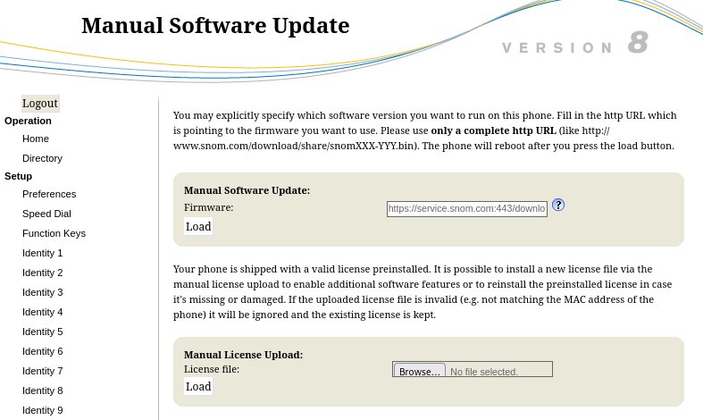 Web Interface - Update